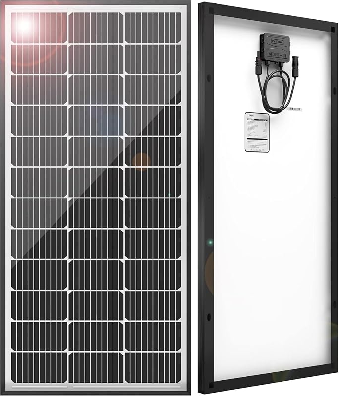 Paneles solares JJN de 100 vatios, panel solar monocristalino 10BB de 12 V 100 W, cargador de energía de módulo fotovoltaico de alta eficiencia del 23% para aplicaciones de vehículos recreativos, hogares, granjas, barcos, caravanas y fuera de la red