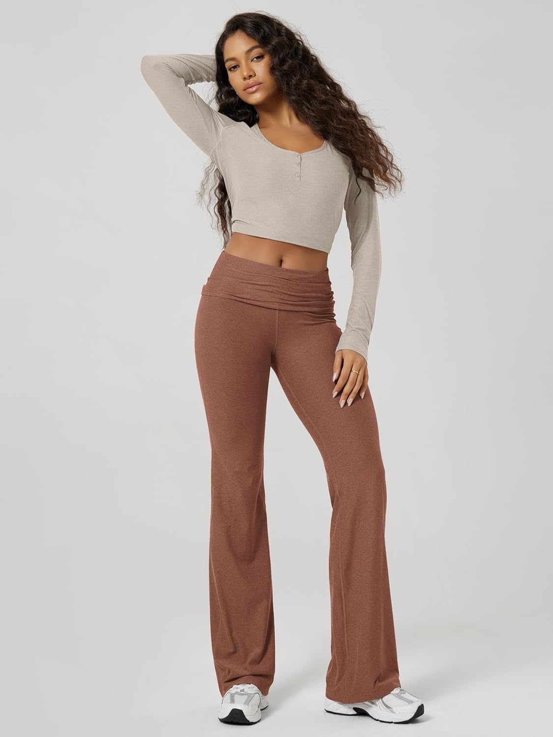 ODODOS Women's Foldover Pants 30"- Ultra Soft odSTRATUM Tech Performance Mid Rise Lounge Casual Yoga Pants - Image 2