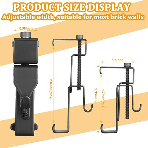 Miniatura 3 de Yaocom 18 ganchos de ladrillo para colgar en la pared de ladrillo de metal, resistentes de 1-34 a 2-34 pulgadas, ganchos de ladrillo para colgar