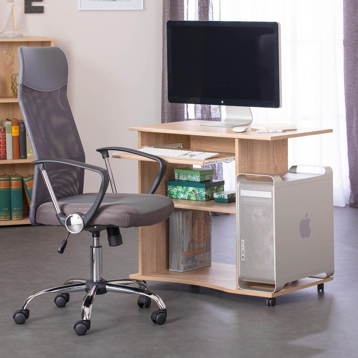 AltoBuy List - Meuble Informatique sur roulettes Aspect Bois