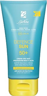 Bionike Defence Sun Matte Body SPF 50+ Sunscreen for Oily Skin with Spotty, Sebonormalising Action and Antioxidant, Waterproof and Non-Tingling, Smooth and Skin Repairing, 50 ml