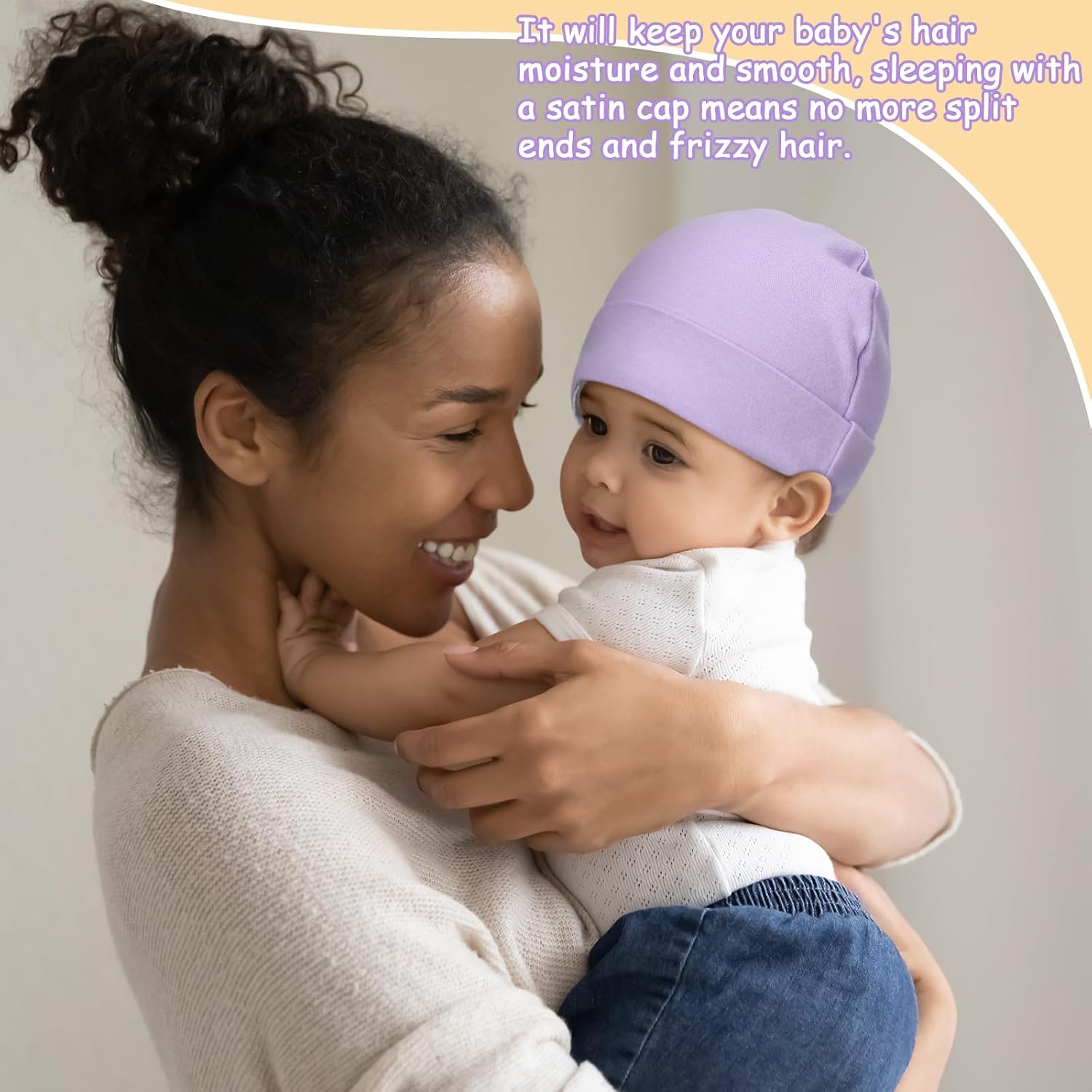 6 Pcs Satin Lined Baby Newborn Hats Silk Satin Lined Beanie Toddler Hat for Hospital Infant Girls Boys