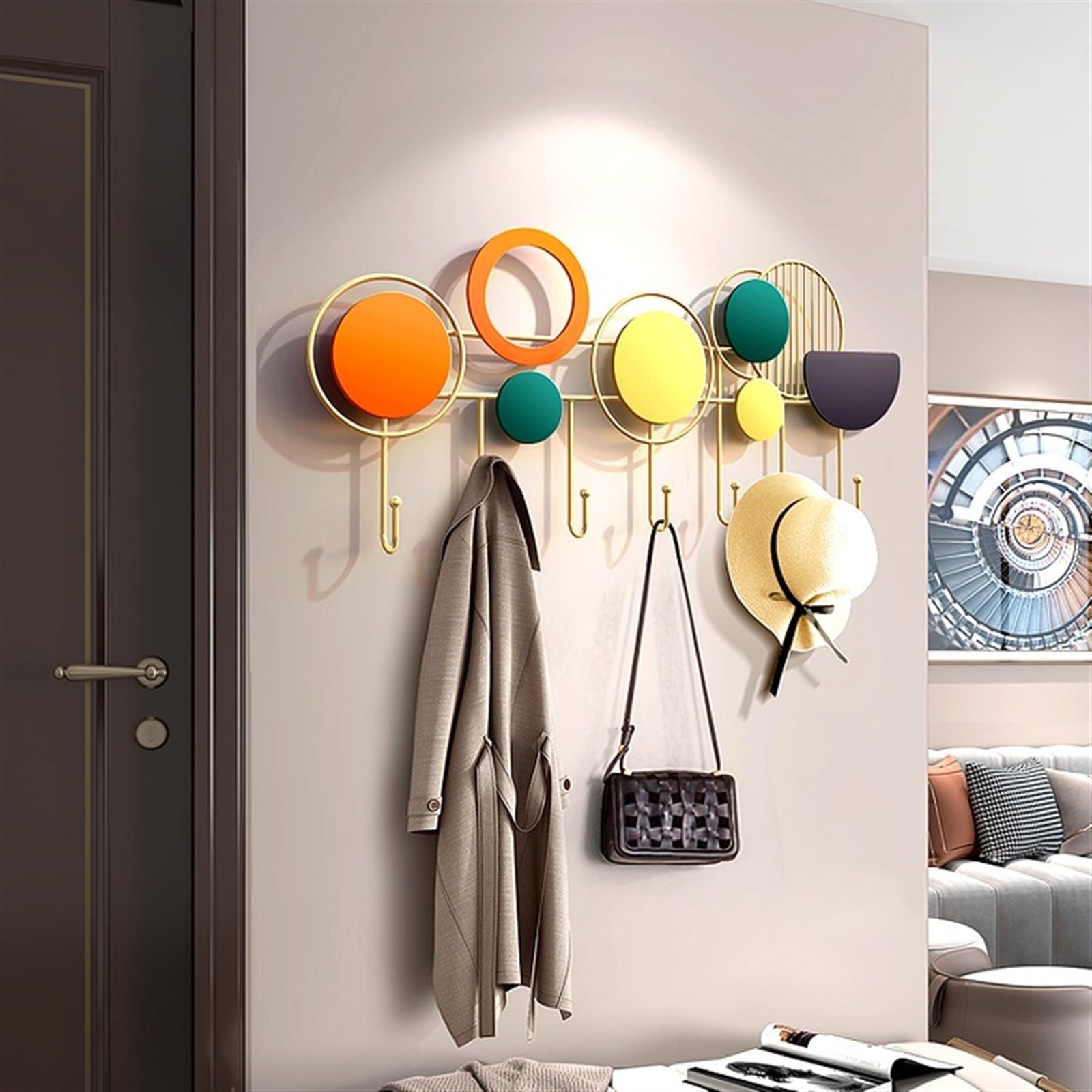 Perchero de Montaje Perchero decorativo for colgar en la pared, gancho creativo de lujo for colgar ropa después de la puerta, gancho for colgar abrigos, bufandas, bolsos, toallas, sombreros Percheros