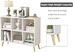 6-Cube Bibliothèque 2 Bibliothèque moderne Tier avec jambes, 36" Étagère de rangement en bois, étagères autoportantes pour chambre à coucher, bureau de salon, blanc moderne