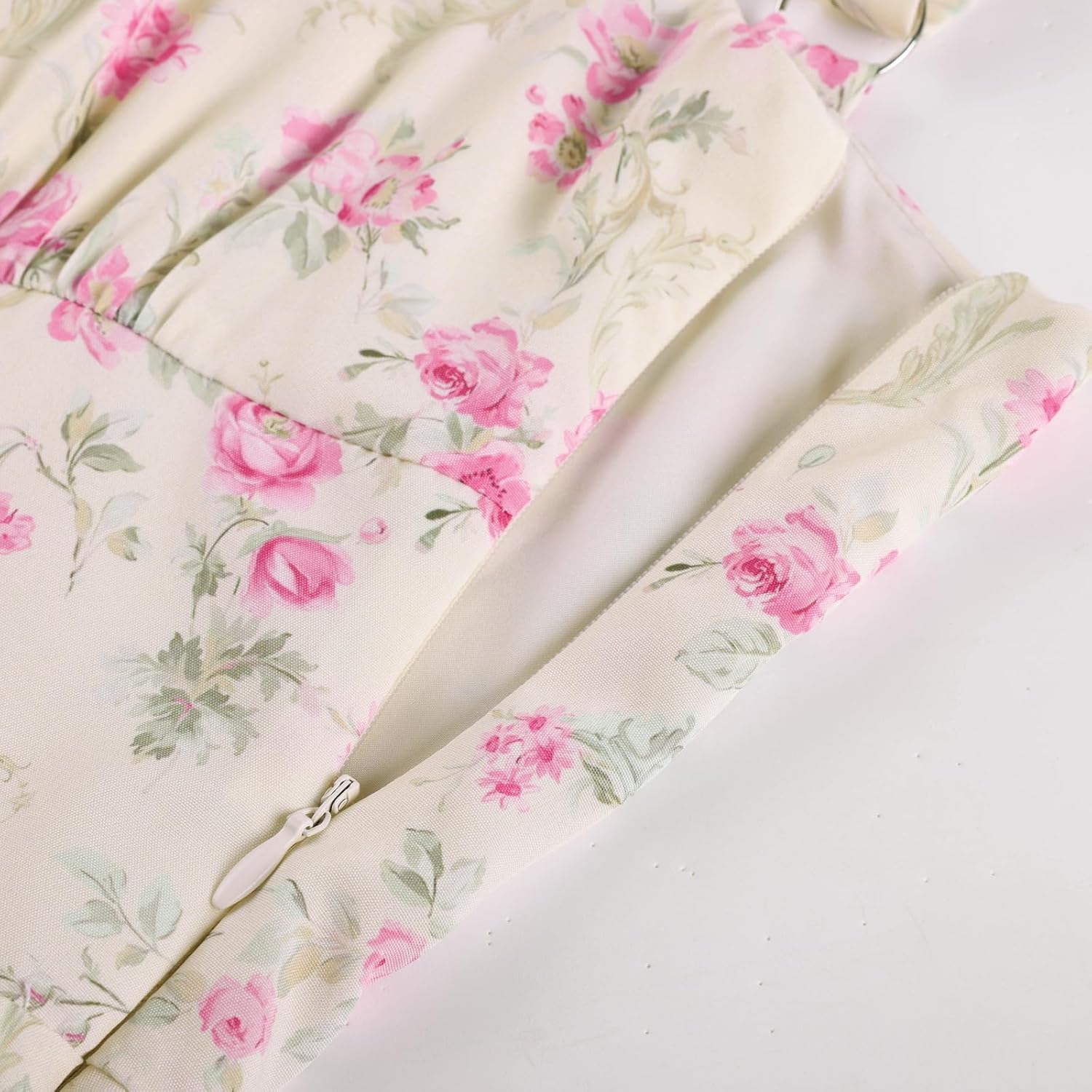  Women 2026 Floral Corset Dress Summer Milkmaid Sundress | Cutout Waist, Smocked Back, Pockets, for Casual, Wedding Guest, Tea Party, Vacation thumbnail
