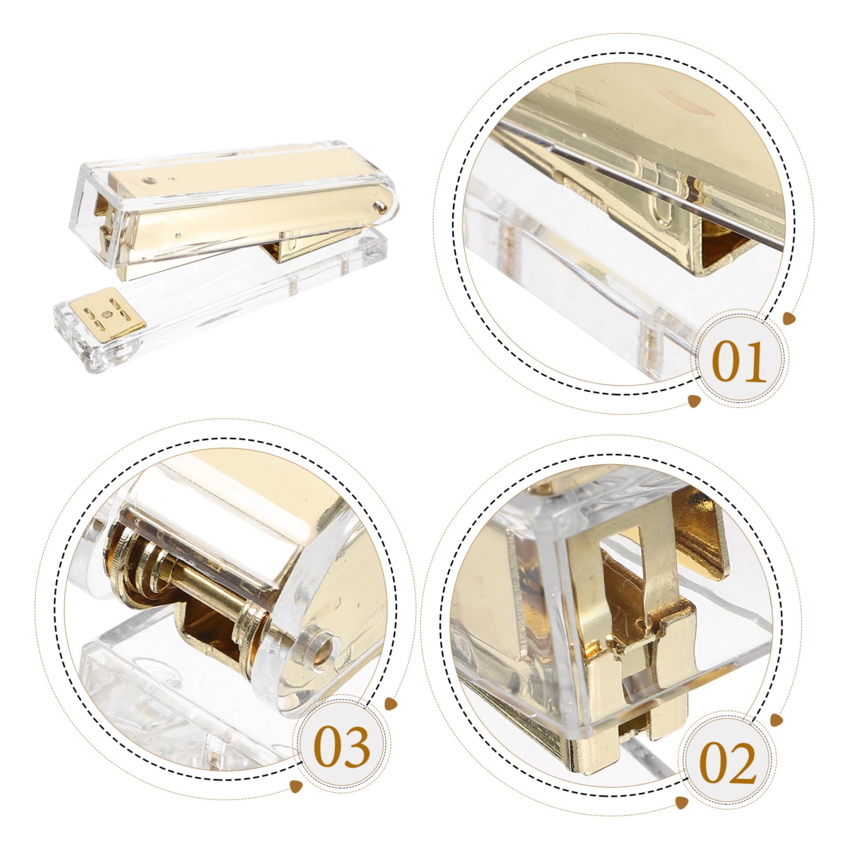 DOITOOL 4 Stück Acryl Heftgerät für Schreibtisch Multifunktionales Büro Heftgerät für Schule Zuhause oder Büro Leicht und Geschenkidee für Familie und Freunde