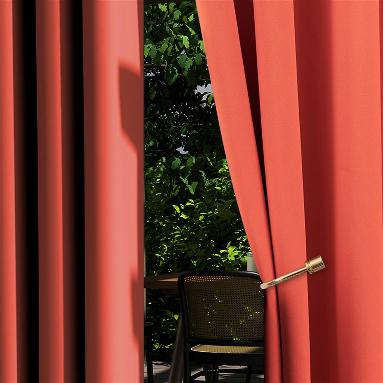 2 Pièces Rideaux d'Extérieur avec œillets Imperméable Isolation Thermique Elégant Coupe-Vent Rideaux occultants pour Pergola, Jardin, Gazebo, Porche, Vert 03, 100cm x 140cm