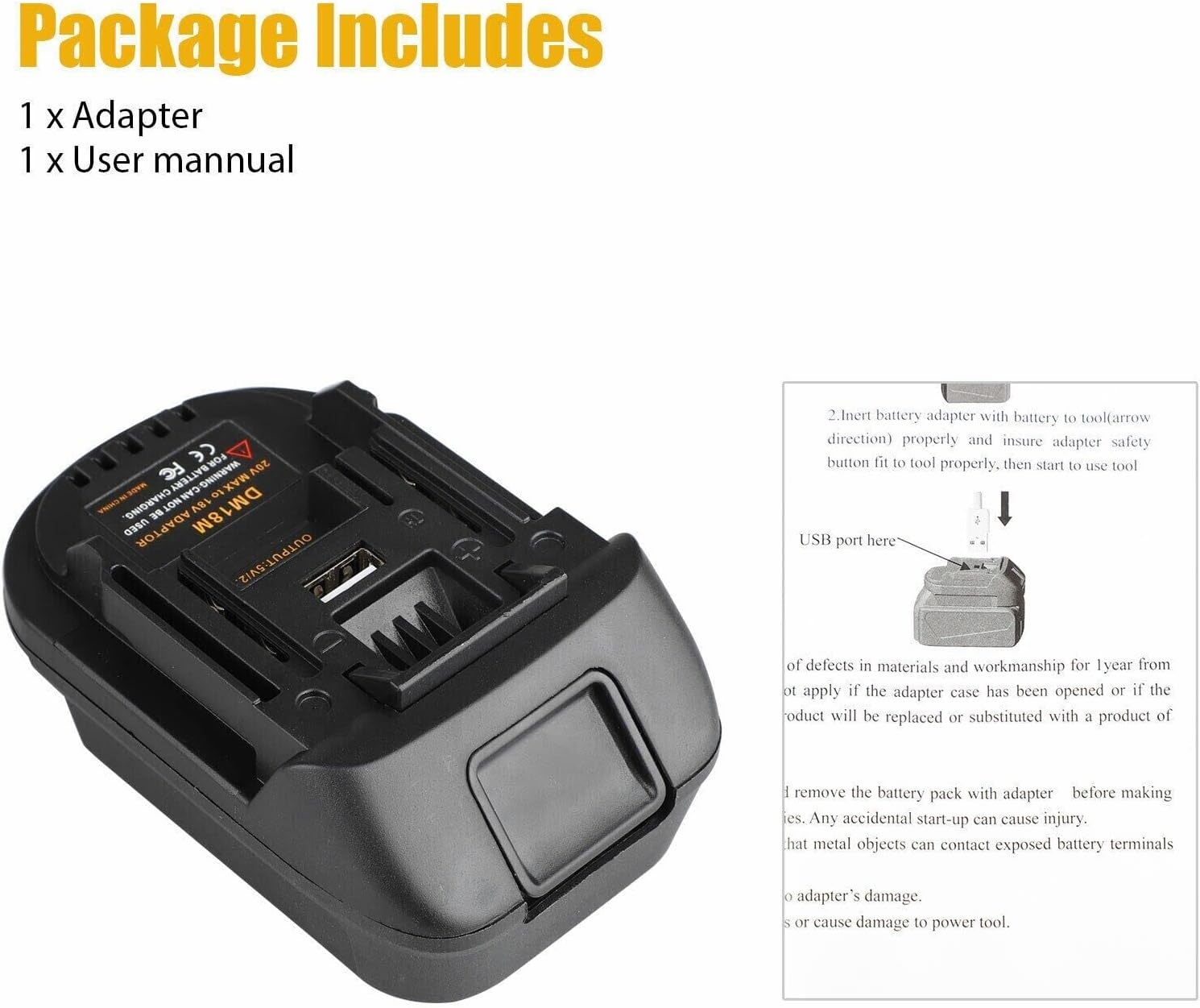 Power Adapter for Dewalt 20v max Battery Adapter for Dewalt to Battery Adapter Converter for Dewalt 20v to for Milwaukee 18v Battery Adapter for Makita Power Wheels Adapter.