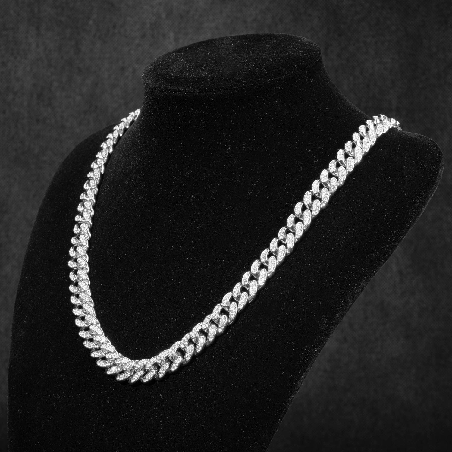 HALUKAKAH Catena Cubana Uomo Iced Out,15MM/20MM Catena d'oro Miami Placcato in Oro 18 Carati/Platino Placcato Oro Bianco Collana Girocollo Collana Braccialetto,Diamanti da Laboratorio Set a Mano,Regalo per Lui