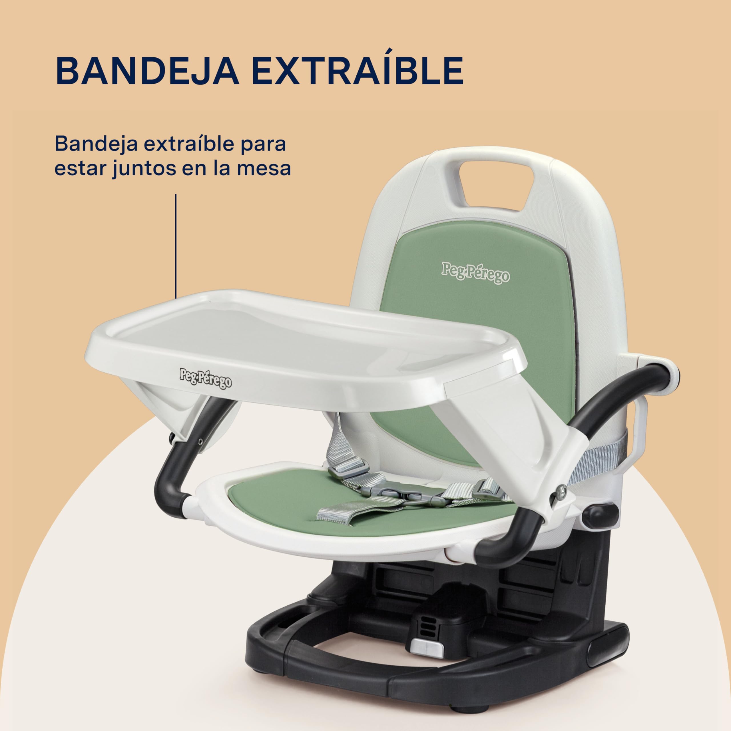 Peg Perego asiento elevado para comer Rialto, Petróleo. Alzador de Asiento Bebé. Trona de Viaje Portátil