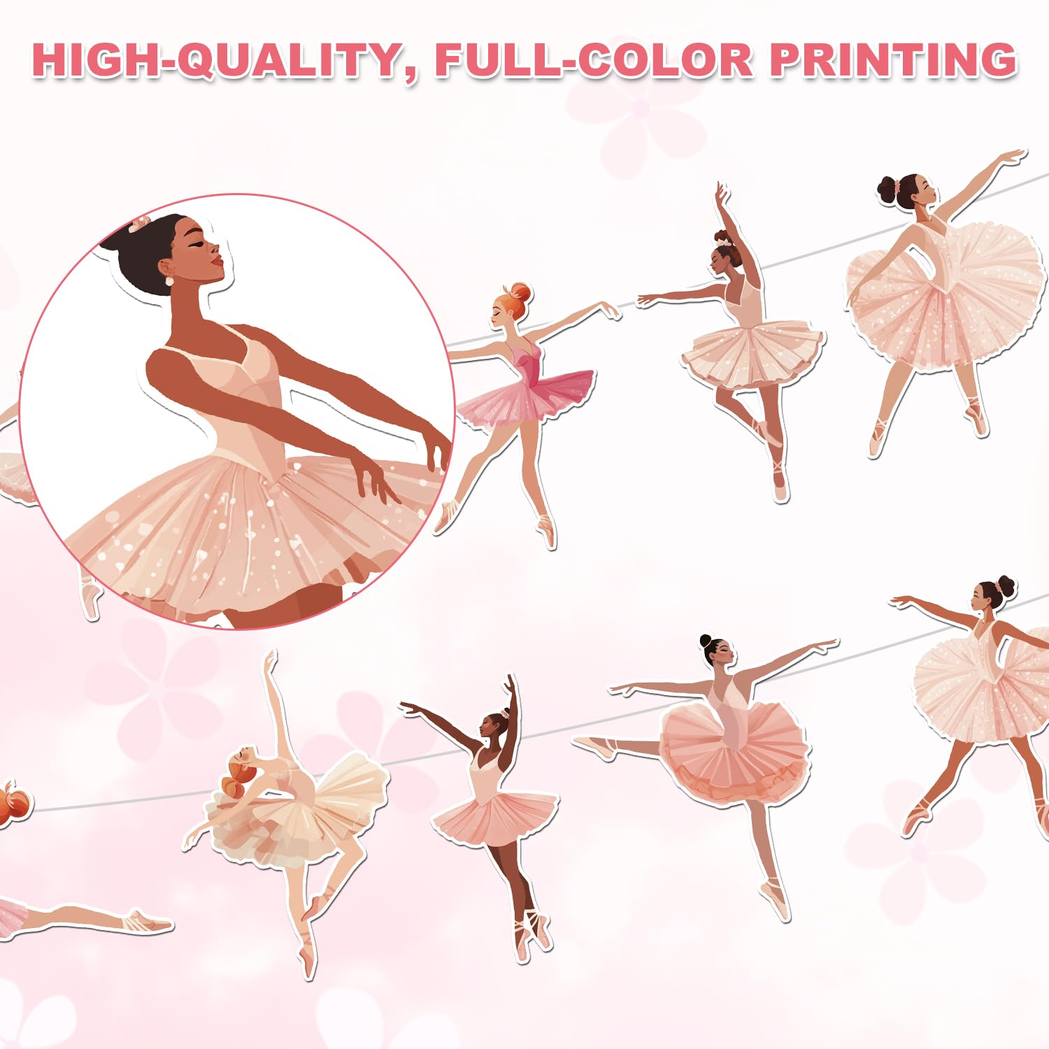 Ghirlanda Per Compleanno A Tema Ballerine – Striscione Rosa Con Sagome Danza Per Feste Di Ragazze