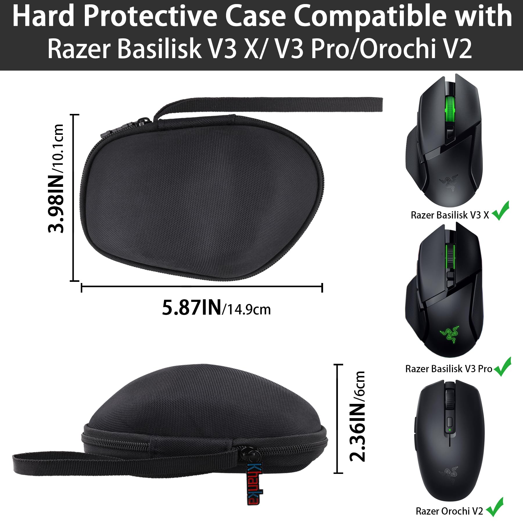 Amazon.com: khanka Hard Carrying Case for Razer Basilisk V3 X/Pro