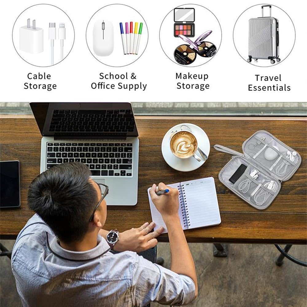 Organizer Da Viaggio Per Cavi - Borsa Portatile Impermeabile Per USB, Caricabatterie, Hard Disk - Foto 7