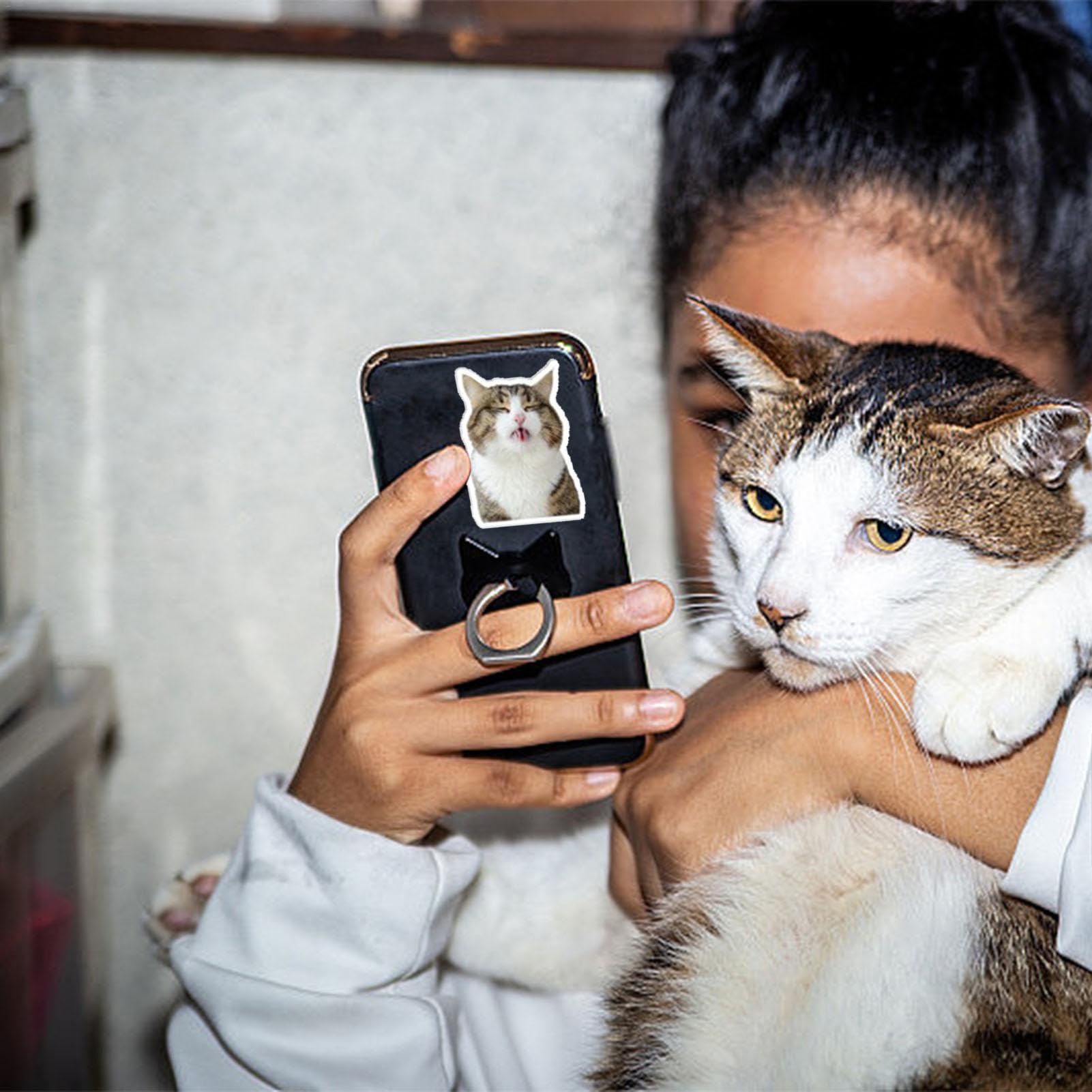 50枚セット かわいい かわいい黒猫 コミック 防水ステッカー スーツ 