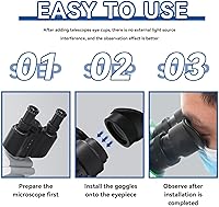 Vista 3 de 2 copas binoculares de repuesto, 1.063 in de diámetro interior, plegables, de goma, protectores de ojos