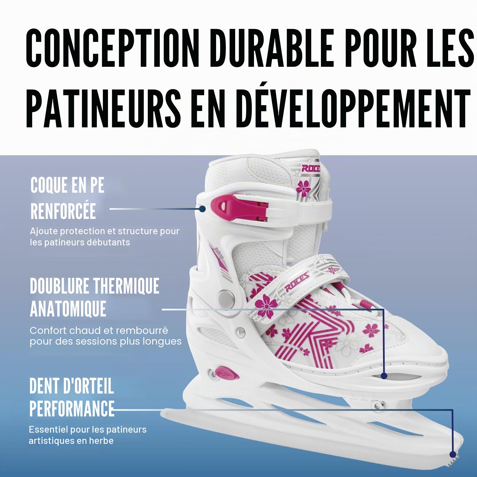Roces Jokey Ice 3.0 Fille Patins à glace - Ice Skates pour Enfant