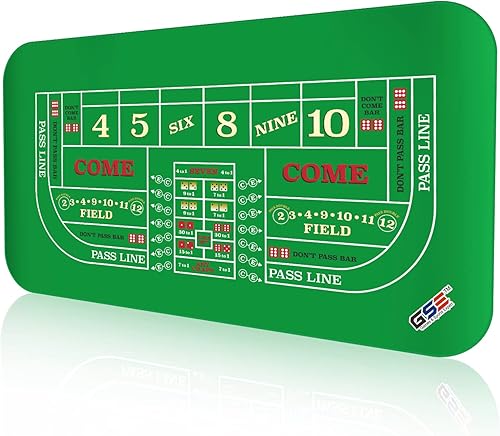 GSE 70 x 35 pulgadas portátil profesional Casino Craps tapete de diseño de mesa con bolsa de transporte, goma antideslizante para dados de dados de