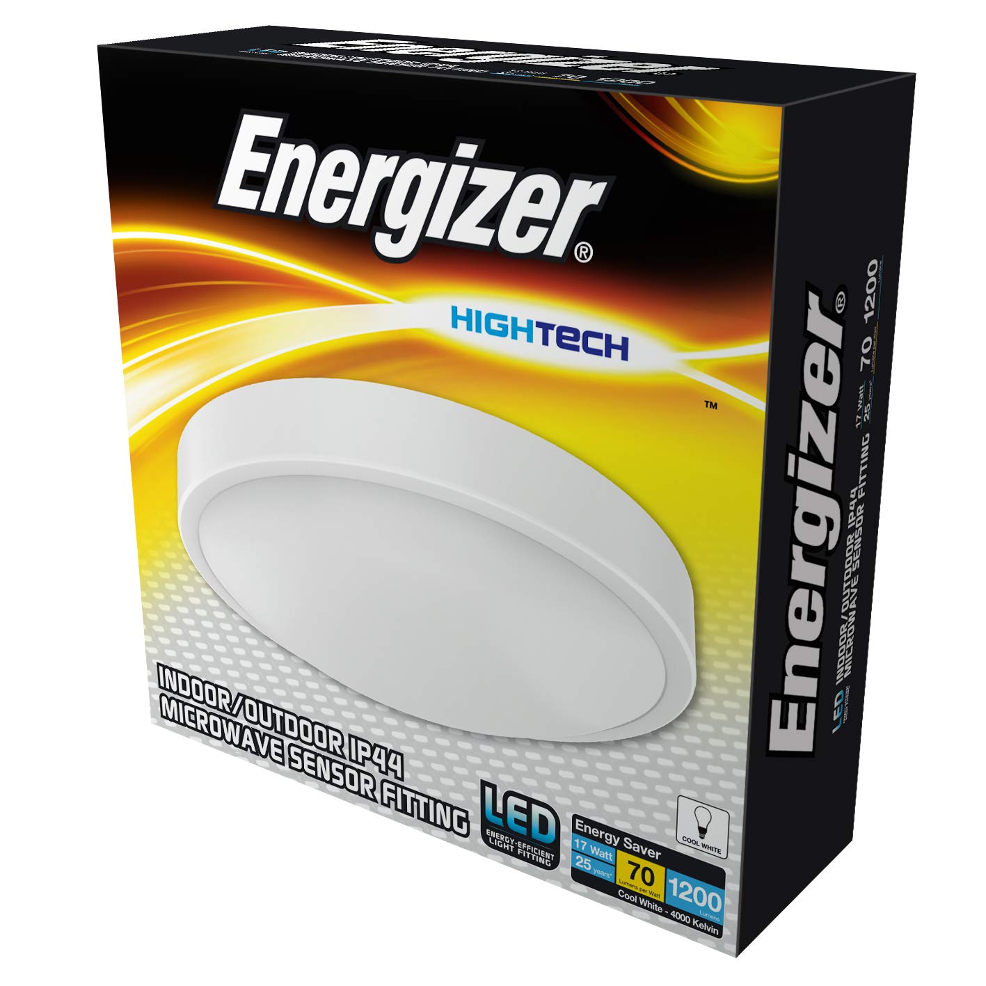 Energizer 17w IP44 White Sensor Bulkhead/Light - Cool White / 4000k (S13025)