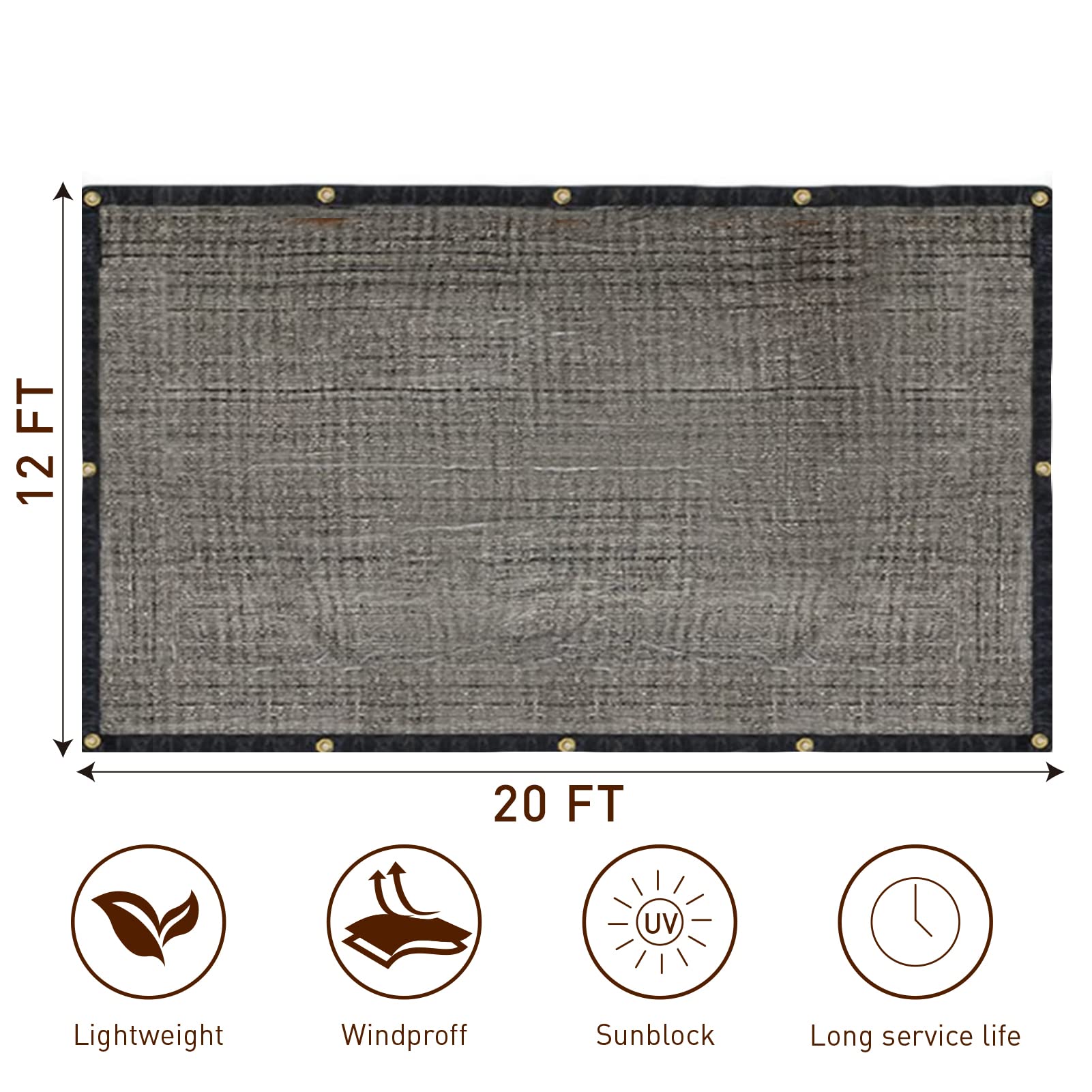 45 Shade Cloth, Black Shade Cloth with Grommets, Garden Shade Cloth