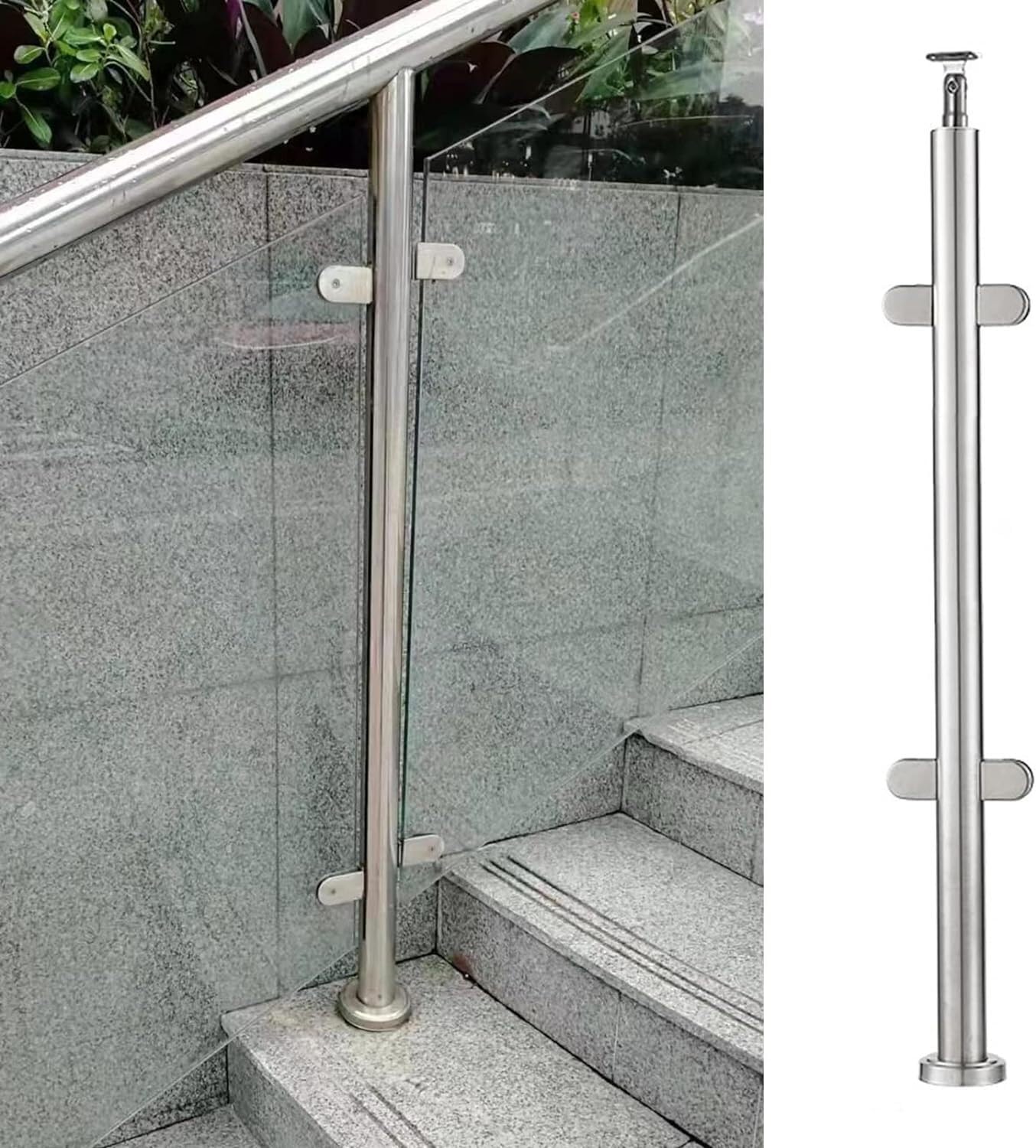 Garde-corps en verre en acier robuste et design circulaire épuré pour balcon et terrasse