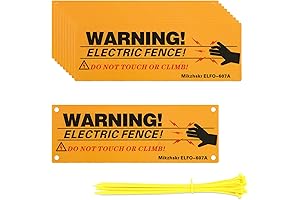 10 Pack Electric Fence Warning Signs with 40PCS Cable Ties - Protect...