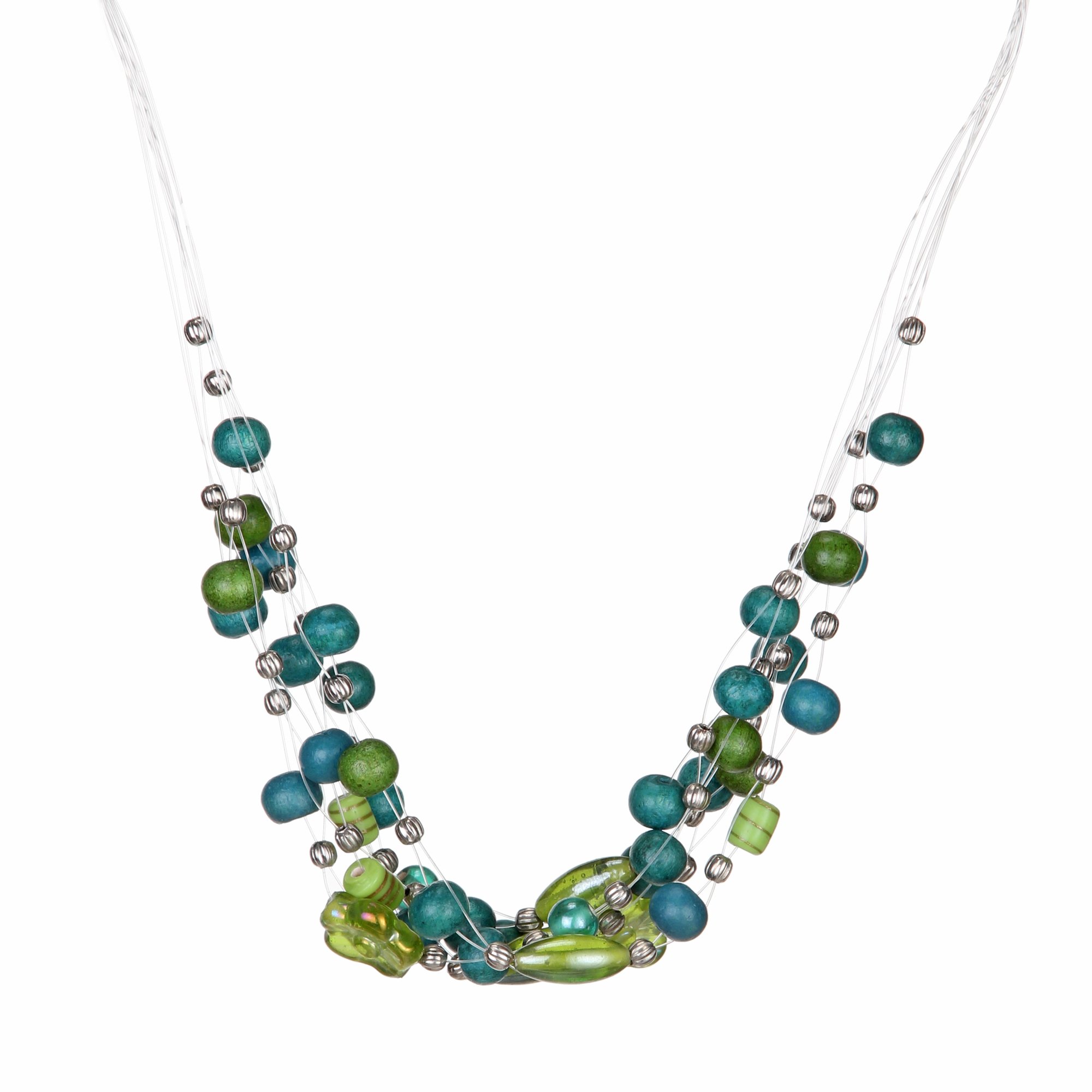 DCA Fuschia Wood/Glass Women Necklace (Green) (B01K1QHC94) Amazon Price History, Amazon Price Tracker