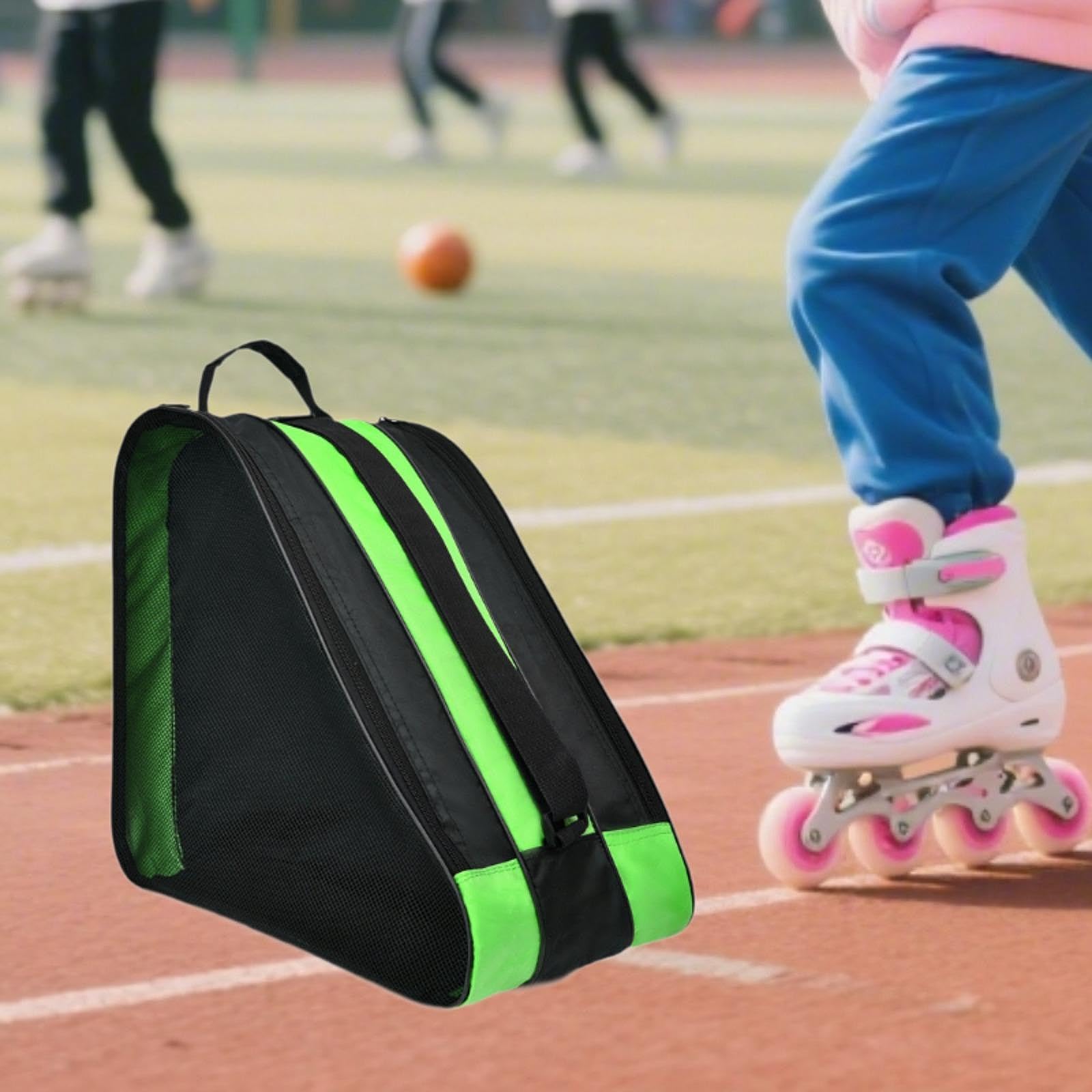 Harilla Skate-Tasche Skate-Handtasche liefert tragbare tragende Skating-Schuhe BagRucksack für Outdoor-Eishockey-Skates Sport, GrÜn