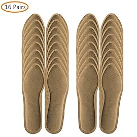 WORLD-BIO Disposable Insole Foot Warmers - Long Lasting Safe Natural Odorless Air Activated Warmers - Provide 8 Plus Hour Heating - 16 Pairs Value Pack