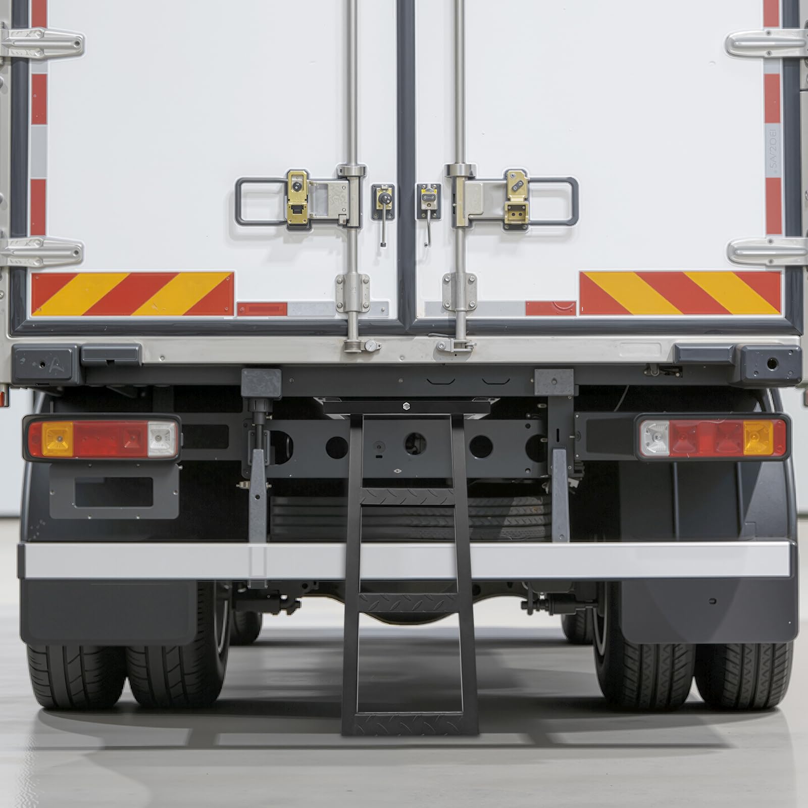 LKW Leiter Ausziehbar Aufstiegsleiter 3 stufig Einstiegsleiter, Trittleiter rostfreie Universal-Heckklappenleiter Heckklappe für Lastwagen, Sattelauflieger, Anhänger, bis 200kg