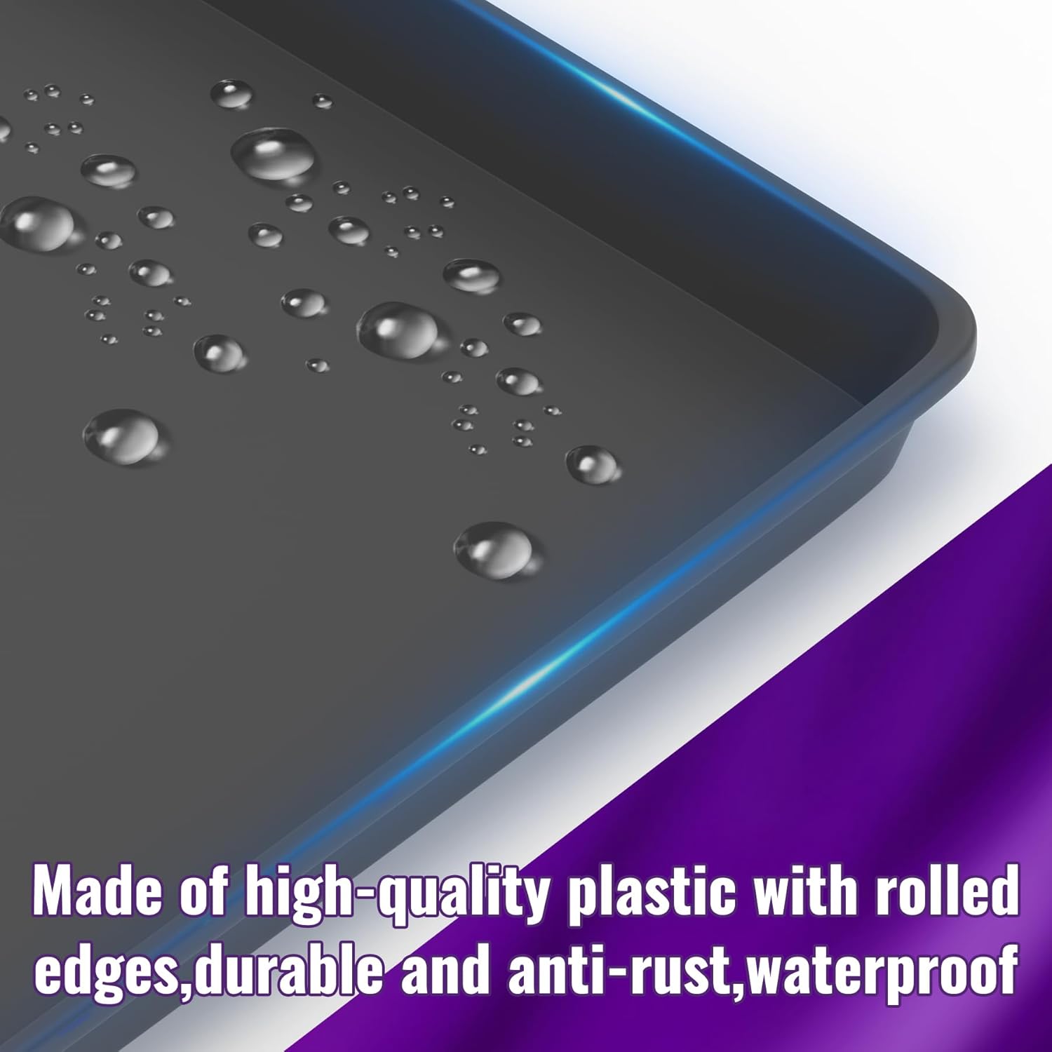 Mxclimate Drain Pan for Dehumidifier,Condensate Water Plastic Drip Tray 12.5 x 17 in Prevent Water Leakage,Floor Protection,Easy to Move Around