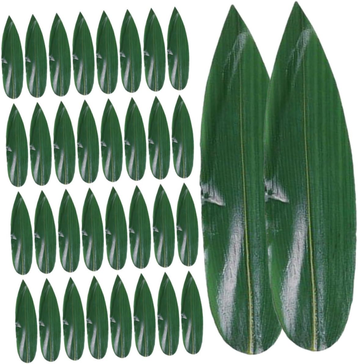 100pcs Sushi Serving Bamboo Leaf Decor Japanese Style Plate Decorative Leaves