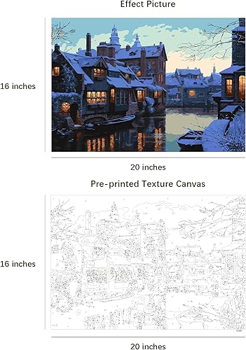 Miniatura 3 de EYUSEVS Pintura por números para adultos y principiantes, pintura acrílica, kit de regalo, pintura de dibujo con pinceles (16 x 20 pulgadas, ciudad