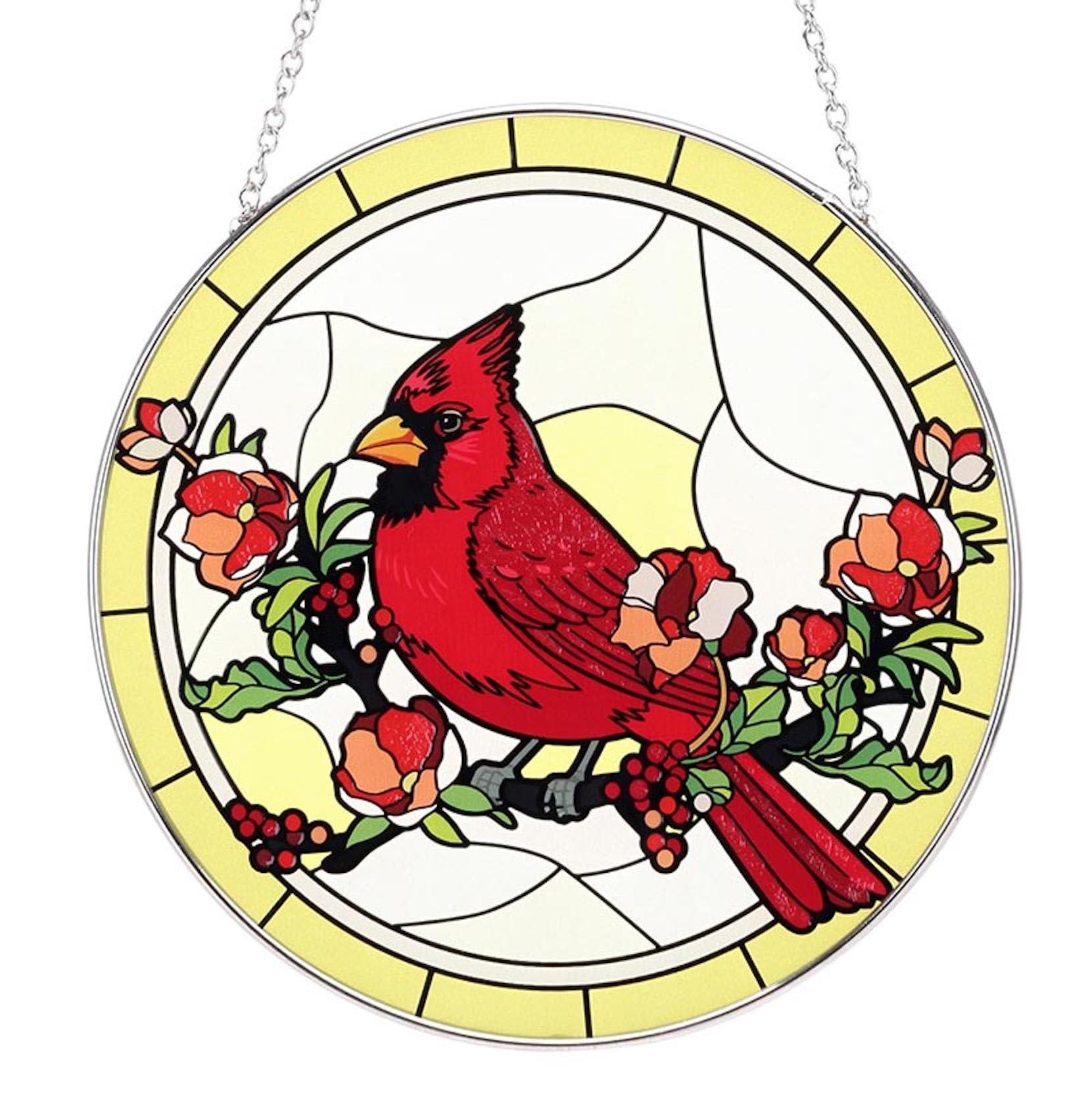 P. Graham Dunn Premier Cardinal Sonnenfänger aus Buntglas, 25,4 cm