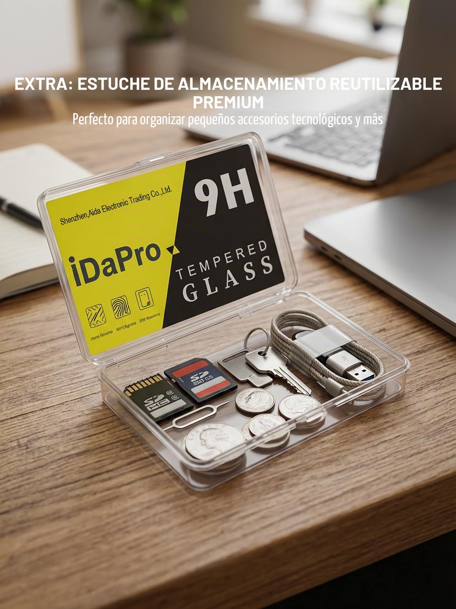 iDaPro Protector de lente para Insta360 X5, Vidrio Templado 9H | Lote de 2 + Caja ABS. Dureza 9H, Antiarañazos, Antiburbujas, HD, 0.33mm Ultrafino. Instalación por rotación. No para X3/X4.
