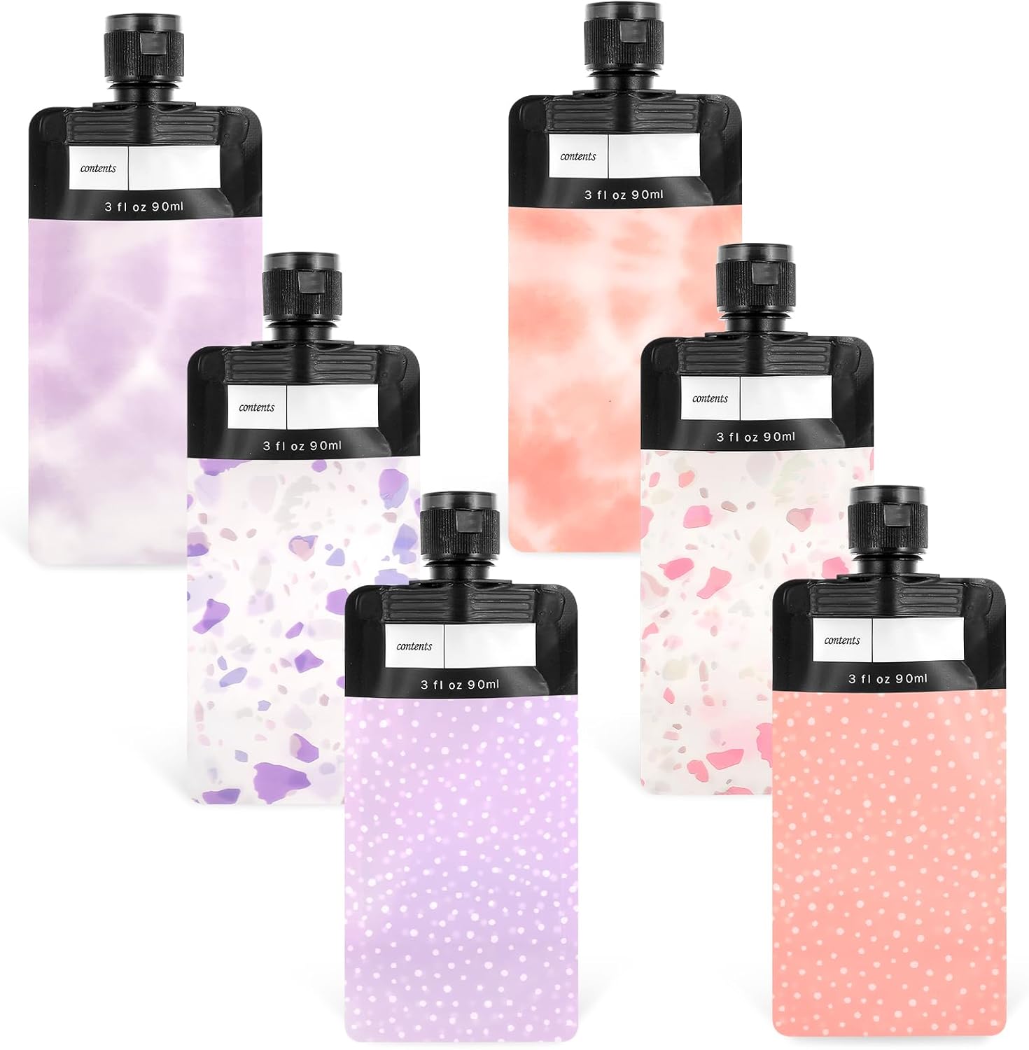 6 Pcs Travel Pouches for Toiletries, 3 oz Leak Proof Travel Size Containers TSA Approved Refillable Empty Squeeze Pouches Travel Bottles for Conditioner Shampoo Liquids 6 Pcs Travel Pouches for Toiletries, 3 oz Leak Proof Travel Size Containers TSA Approved Refillable Empty Squeeze Pouches Travel Bottles for Conditioner Shampoo Liquids