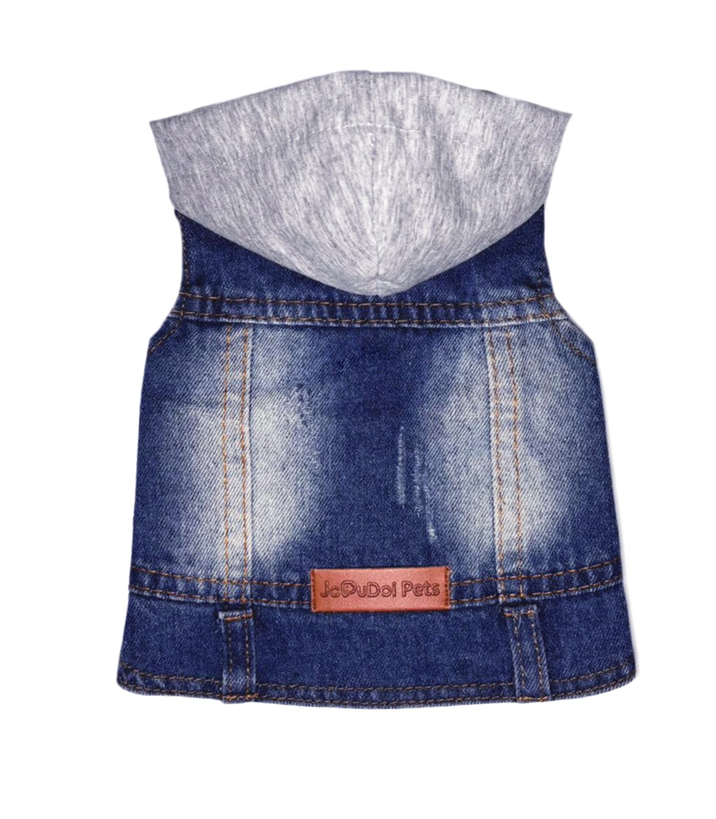 JcDuDoi Small Dog Jeans Jacket with Hooded,Denim Pet Coat for Puppy(S) โ image 1
