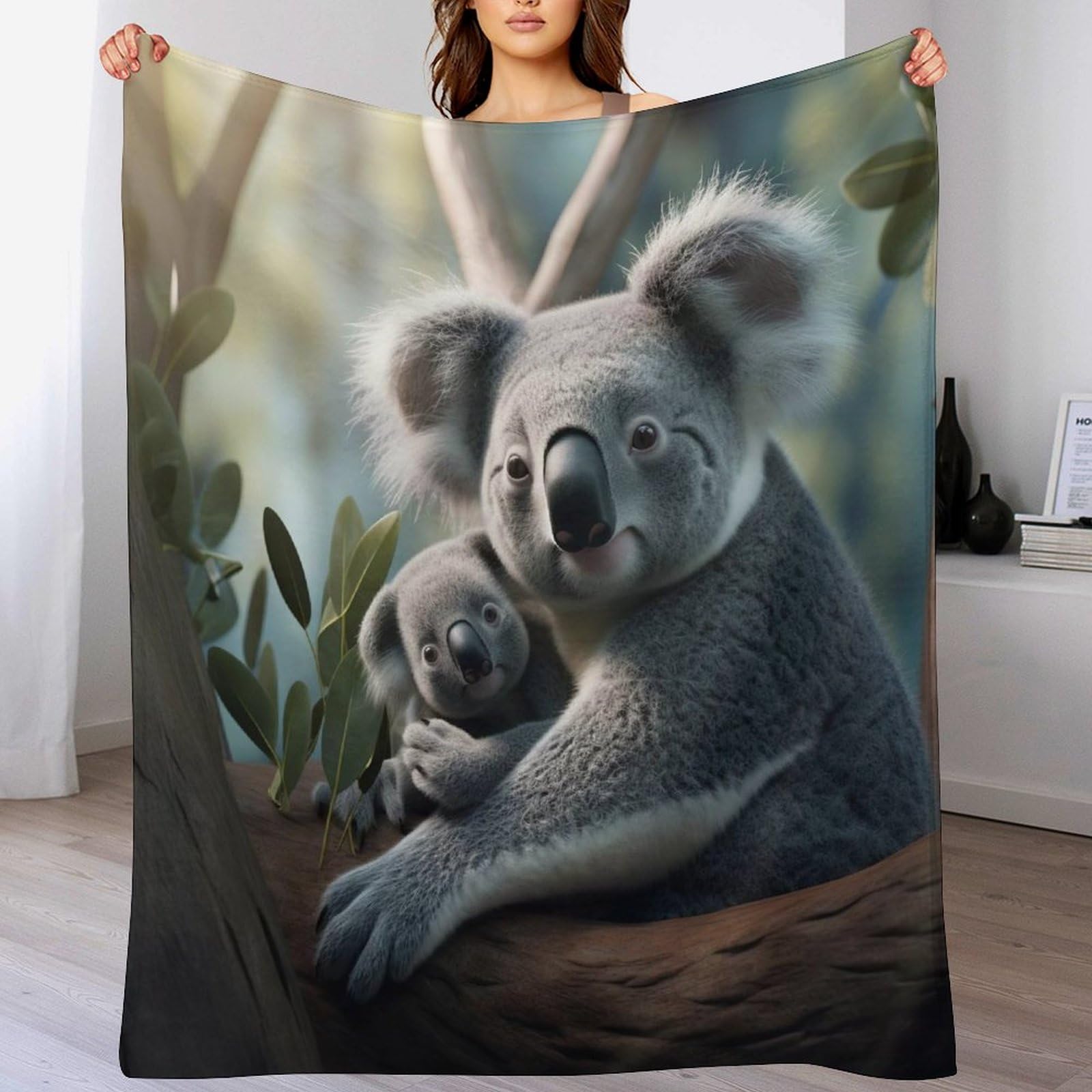 Manta de franela para sofá Koala manta gruesa mullida manta invierno cama 130x150