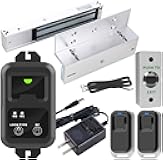UHPPOTE Remote Door Access Control System 600Lbs Electromagnetic Lock Kit w/Z&L Bracket for Inswinging Door
