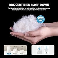 Vista 2 de Naturehike Ultralight Backpacking RDS Down Sleeping Bag for Adults, 650 Fill Power Sleeping Bag for 42/52℉, 20oz Compact Lightweight Sleeping Bags