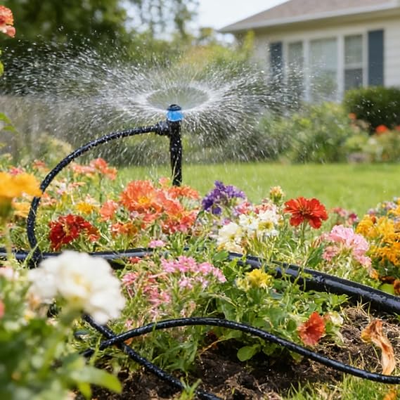 1/4 Inch Adjustable Drip Irrigation Emitters, Push-In 360° Drip Emitters for 1/4