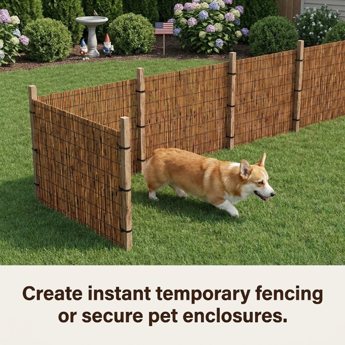 Générique Canisse Ecologique pour Jardin, Brise Vue Exterieur Naturel Bambou, Alternative Durable au Pare Vue PVC, Rouleau Cloture Respirant(140cm(H))