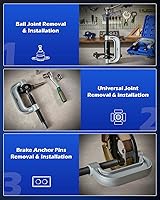 Vista 4 de Orion Motor Tech Prensa de rótula resistente y kit de herramientas de extracción de juntas en U con adaptadores 4x4, para la mayoría de automóviles