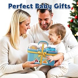 Kiddiworld Animal Car Toys for 1 Year Old Boy Gifts: Mini Trucks with Playmat/Storage Box for Toddler Age 1-2, 1st One First Christmas Birthday Gift for Infant Baby 12-18 Months