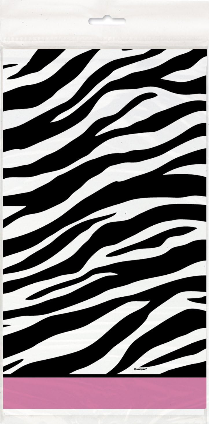 Zebra Print Plastic Tablecloth, 84" x 54"