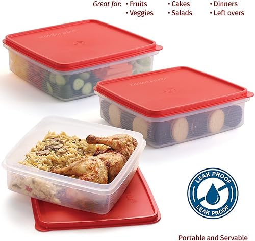 Miniatura 4 de Contenedores de almacenamiento de plástico con tapas, paquete de 2 contenedores para cupcakes de 3 L, recipientes herméticos para almacenamiento de