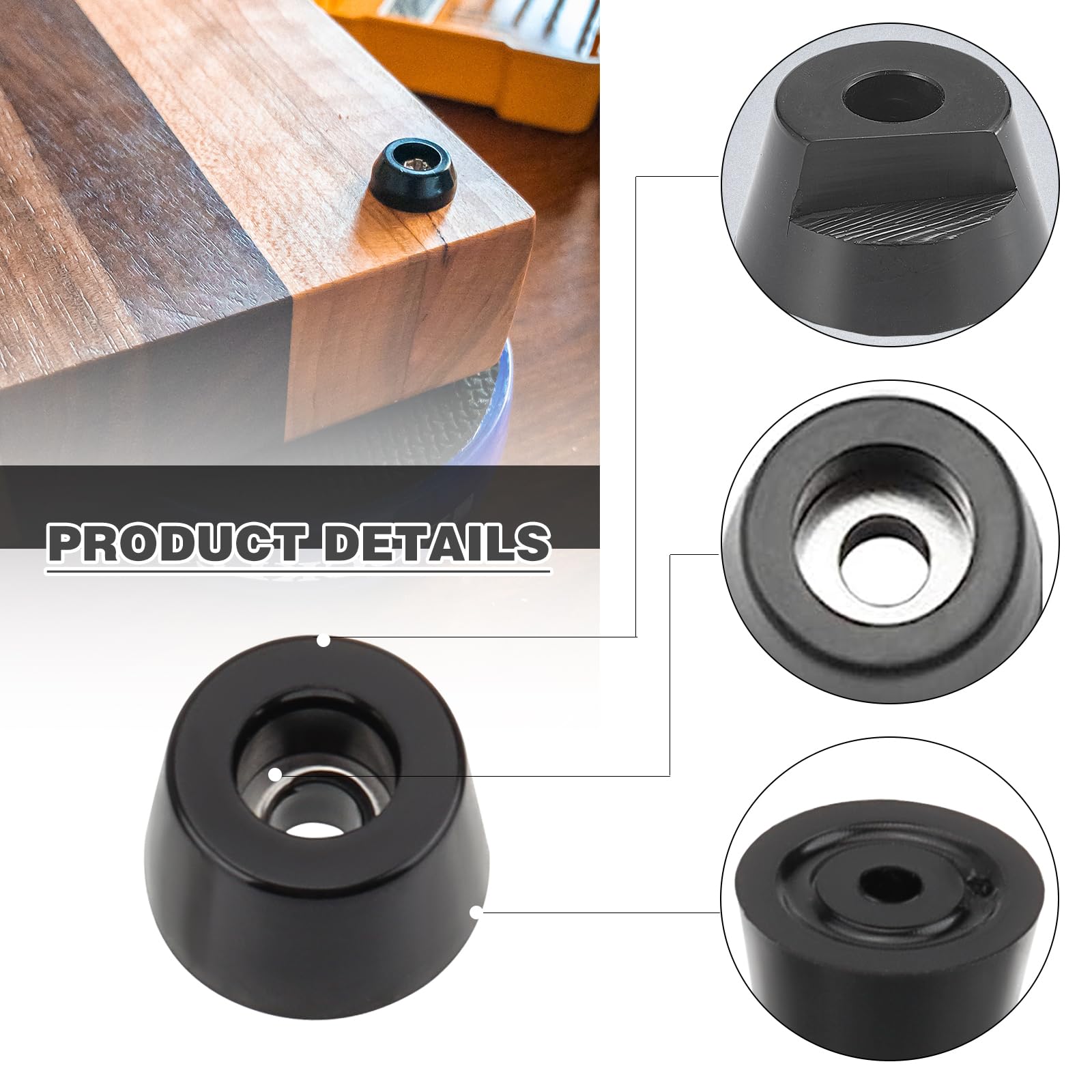 Wkmamo 130 Pcs Cutting Board Feet,Black Round Rubber Feet Bumpers Pads - Image 4