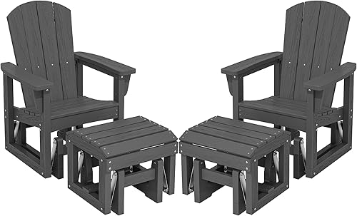 Vista 23 de SERWALL Silla Planeadora para Exteriores, Silla Planeadora de Patio HDPE Balancín Resistente a Todo Clima para Exteriores, Negro