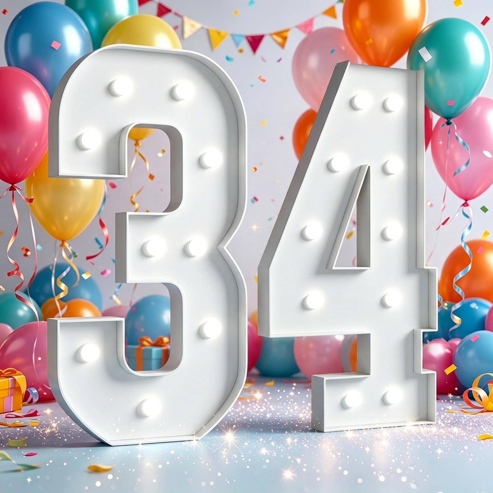 Marquee Light Up Numbers Birthday Party Decor Large Signs