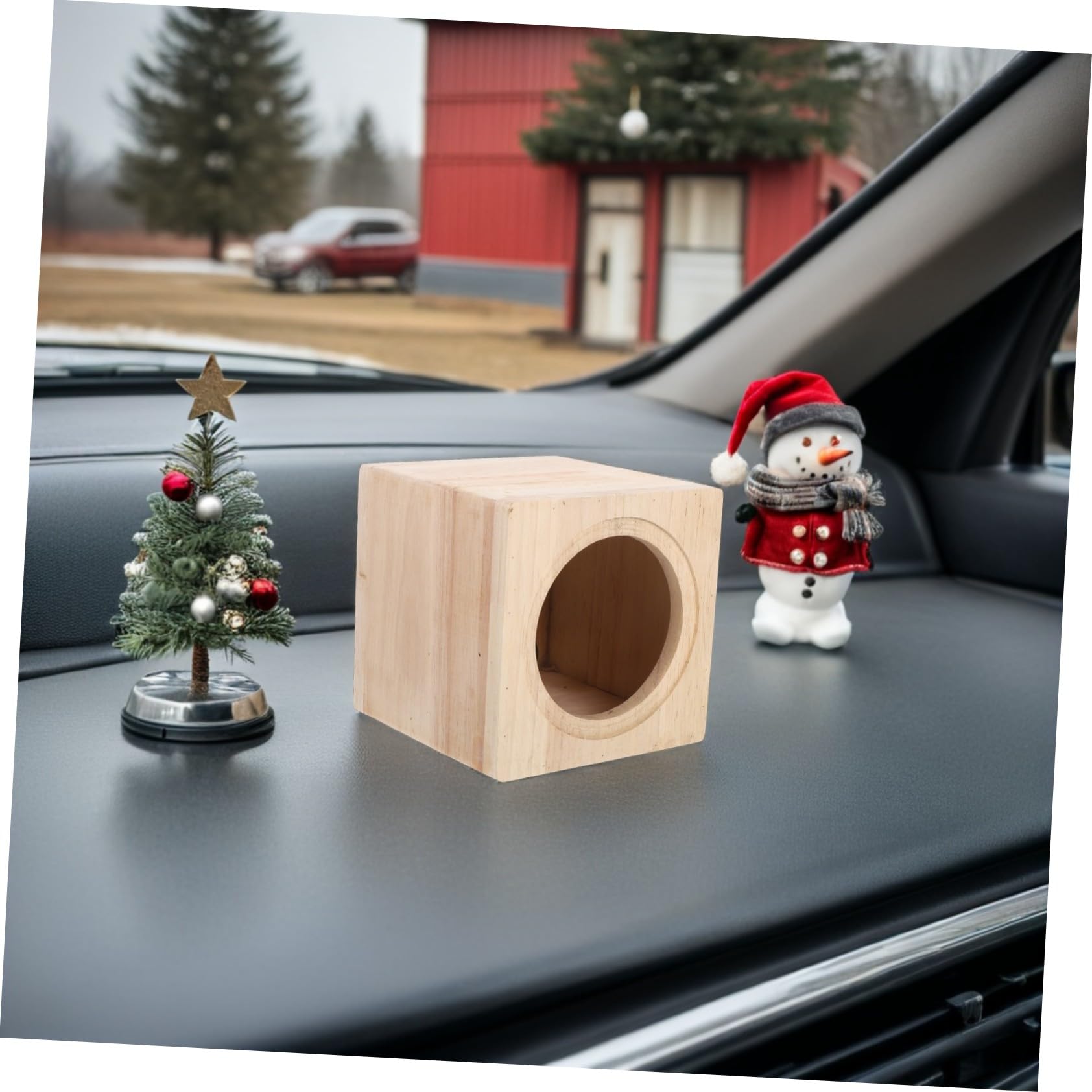 Cabilock Caja de Altavoz de Madera para Viajes Largos y Desplazamientos Diarios Beige de 4 Pulgadas Estructura Resistente Que Minimiza Vibraciones y Fácil Instalación para Coche