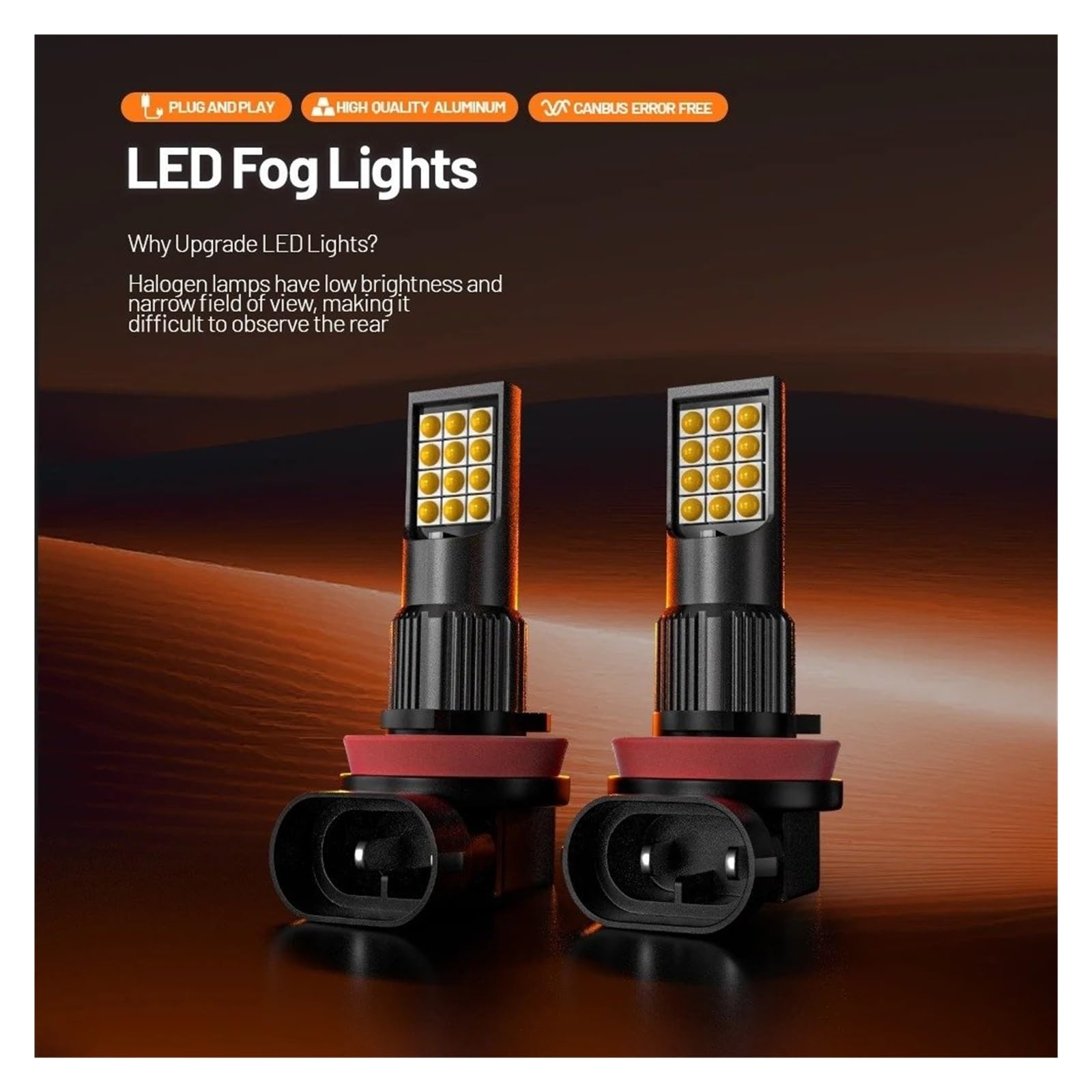ESPYN 2 Uds Bombilla LED Antiniebla H11 H16 Lámpara Canbus Sin Error Para Subaru Para Forester 2014-2019 Antiniebla Delantero